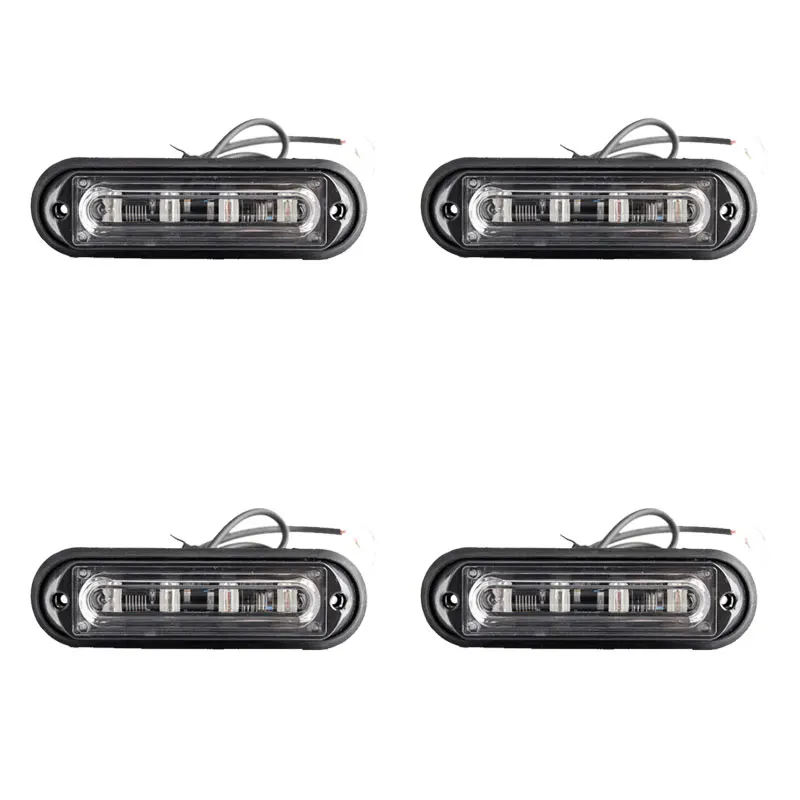 

4pcs 3" 8W super slim LED strobe emergency light warning truck trailer tractor machine forestry safety motor flash amber lamp