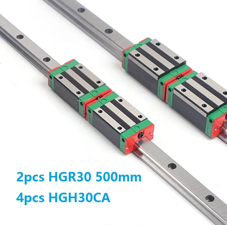 

China Made 2pcs Linear Guide Rail HGR30 -L 500MM + 4pcs HGH30CA Or HGW30CC Linear Sliding Block Carriage for CNC router