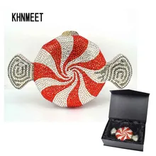 Дизайнерский красный конфетный кошелек на заказ, Роскошная вечерняя сумочка с кристаллами, вечерние сумочки на цепочке, женская сумочка SC579