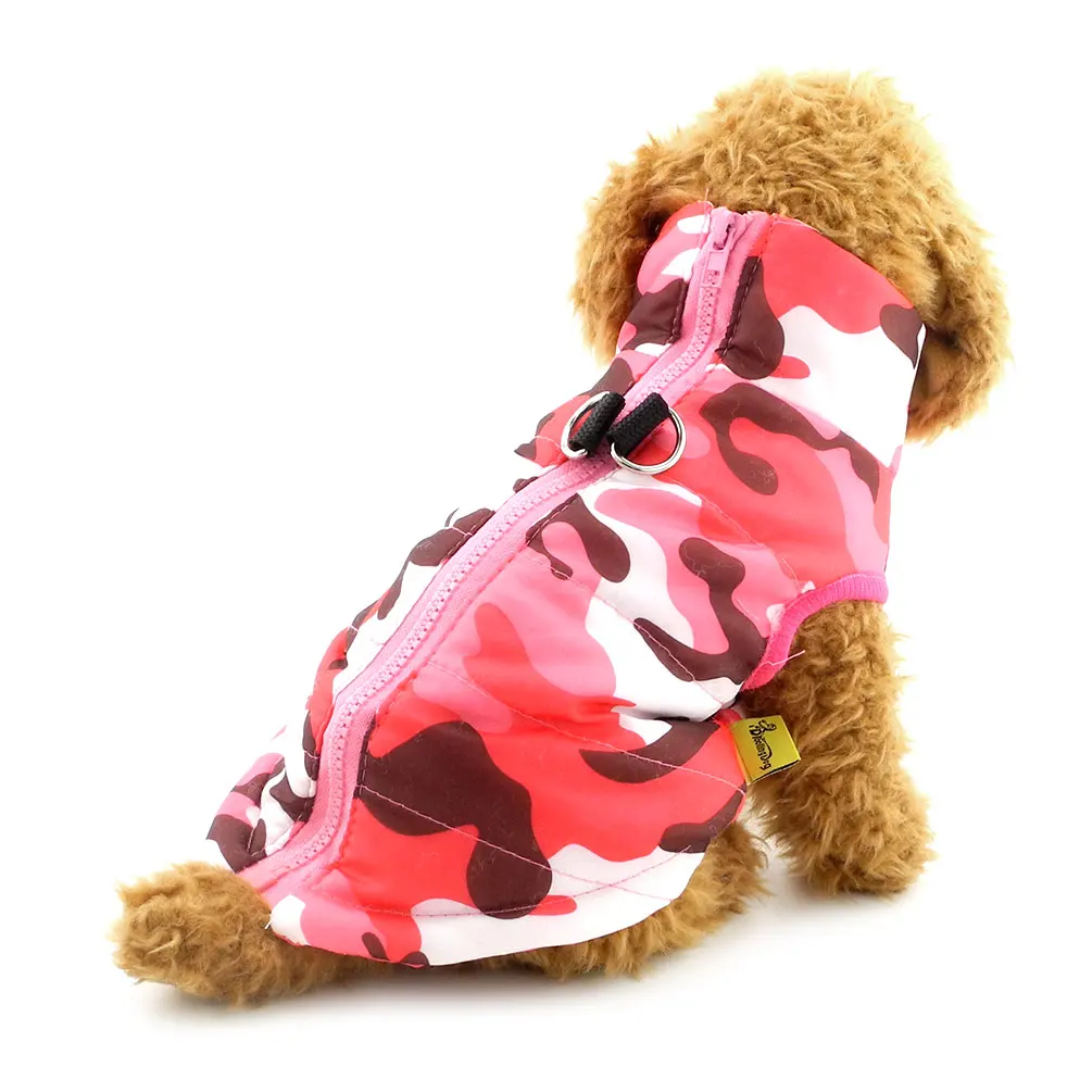 

2017 Small Dog Cat Soft Harness Vest Coat Puppy Padded Harness Jacket Zip-up Pink Camo Yokie Chihuahua Poodle Clothes
