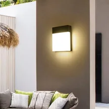 18 Вт светодиодный настенный светильник, акриловая наружная лампа, литая под давлением, алюминиевая водонепроницаемая дорожка, черный корпус