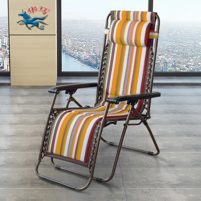 Reinforcement recliner chair folding bed office lunch nap beach leisure