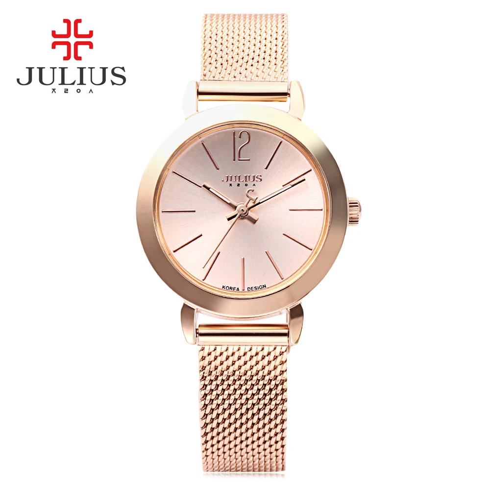 2017 JULIUS Luxury Brand Watch Fashion Rose Gold Girl Watches Women Fashion Casual Quartz Ladies Wristwatch