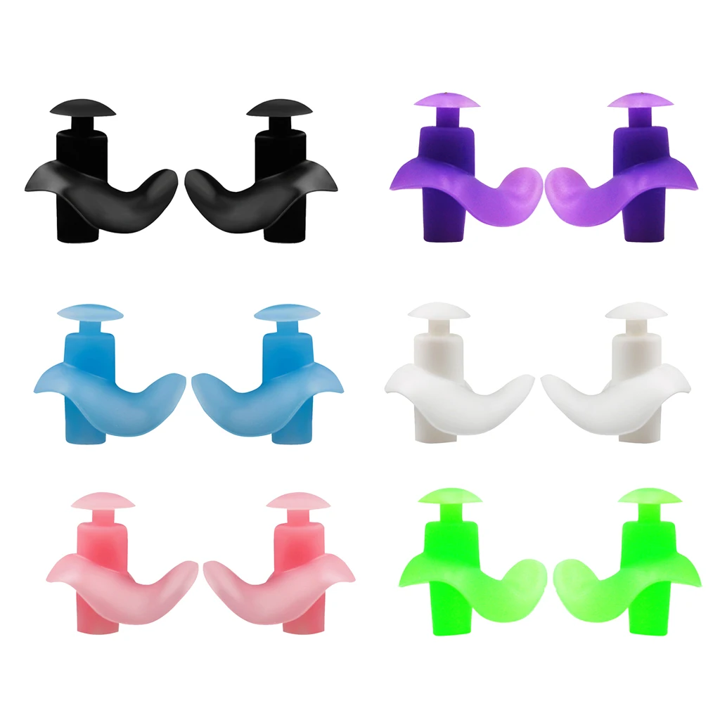Silicone Swimming Earplugs Comfortable Waterproof Ear Plugs Showering with Protective Case for Surfing Traveling Sleeping