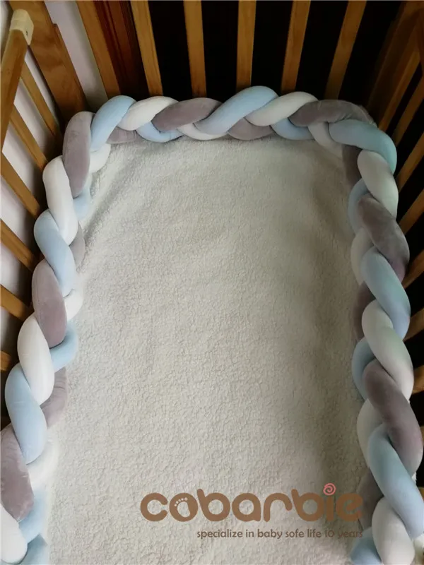350 см Детские плетеные бамперы для кроватки Подушка с узлом, детские постельные принадлежности, детская кроватка