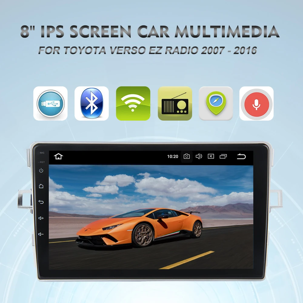 Автомобильный радиоприемник Android 9 0 GPS для Toyota Verso 2007 2008 2013 мультимедиа с дюймовым