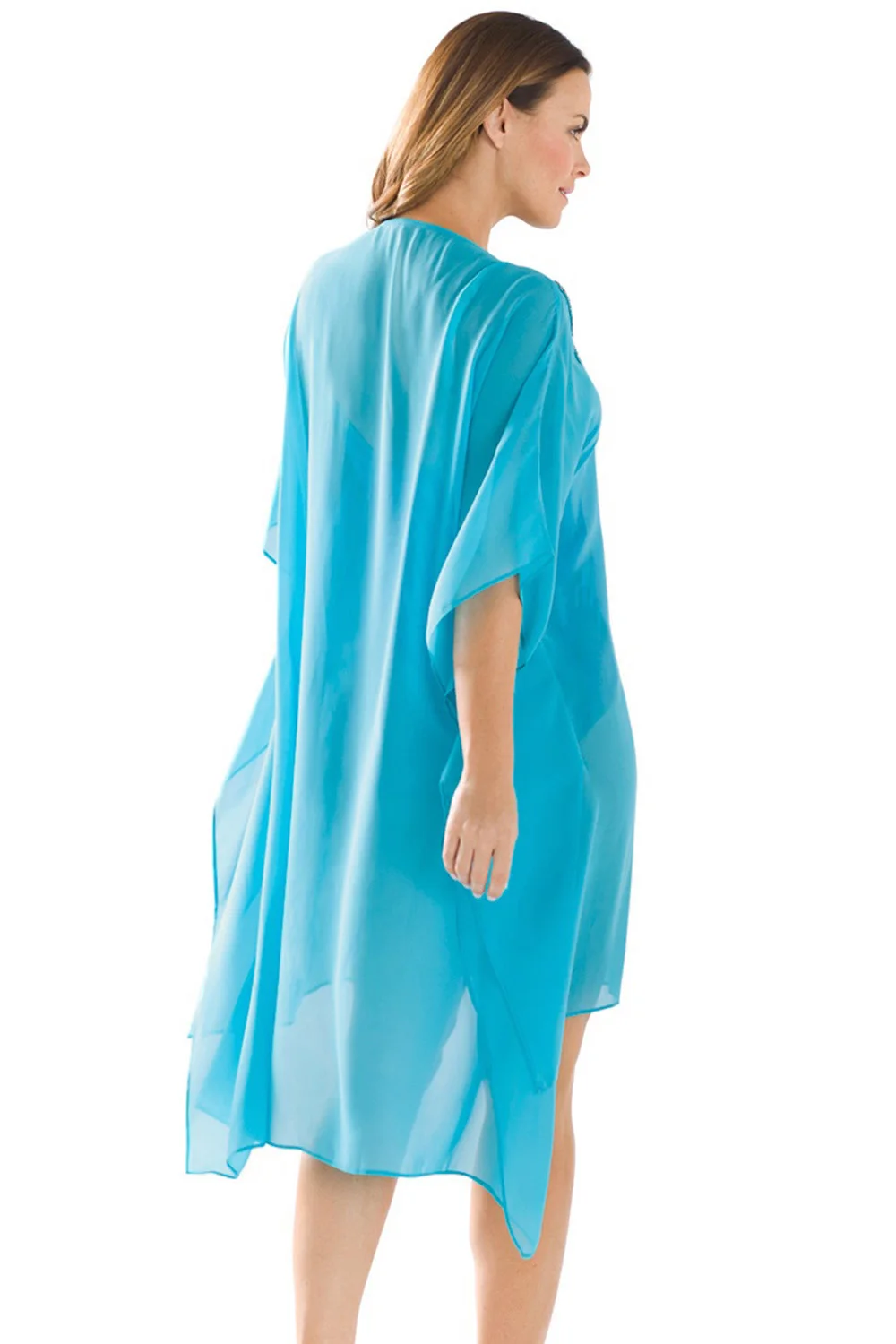 Rhinestone-V-Neck-Blue-Sheer-Kimono-Beach-Cover-Up-Dress-LC42236-5-2