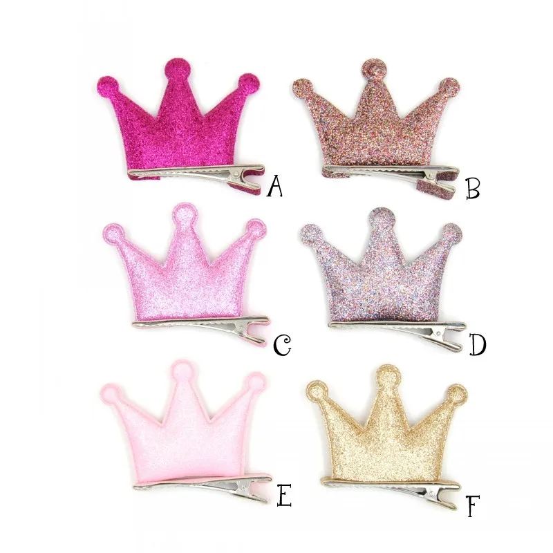 

240pcs/lot Princess Crown Hair Clip Glitter Bow on Alligator Clip Baby Hair Accessory