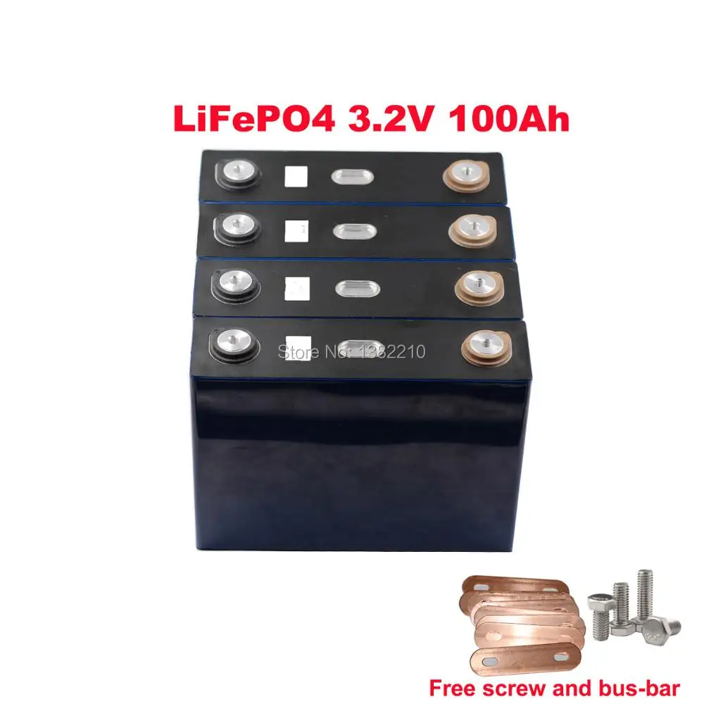 

4PCS/lot LiFePO4 3.2V 100Ah 3C 300A Continuous Discharge For RV and Solar Energy Storage Battery Pack
