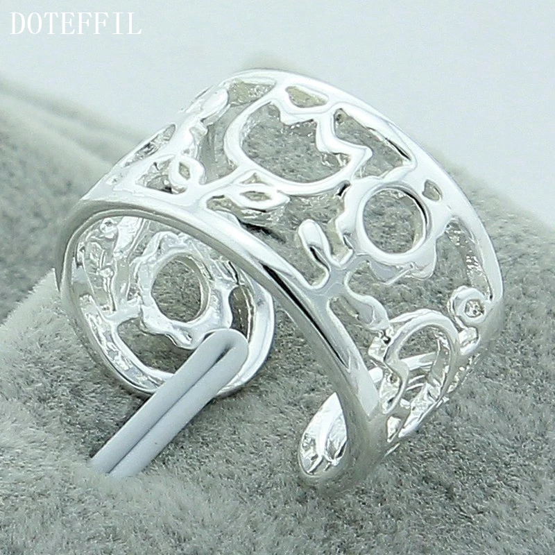925 Sterling Silver Rings Jewelry Vintage 2016 Empty Thread Design Sterling Silver Rings Female Couple Rings