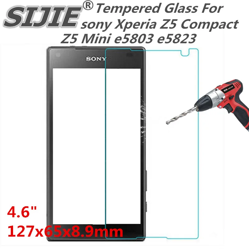 

Tempered Glass For sony Xperia Z5 Compact Mini e5803 e5823 4.6 inch Screen protective cover thin clear Transparent plastic