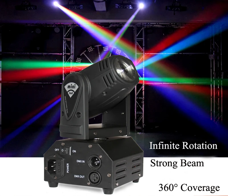 Mini Beam moving head Light RGBW Quad in 1 Cree LED Compact Moving Head Stage Lighting