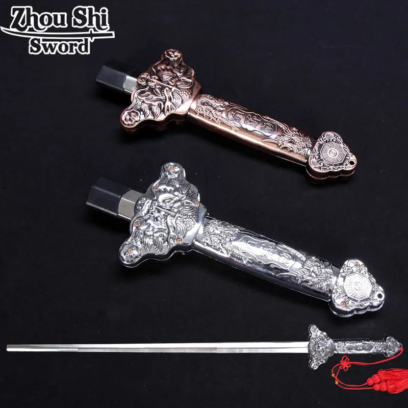 Tai chi Telescopic sword Stainless steel longquan Kung Fu Martial Arts Training No edge sword