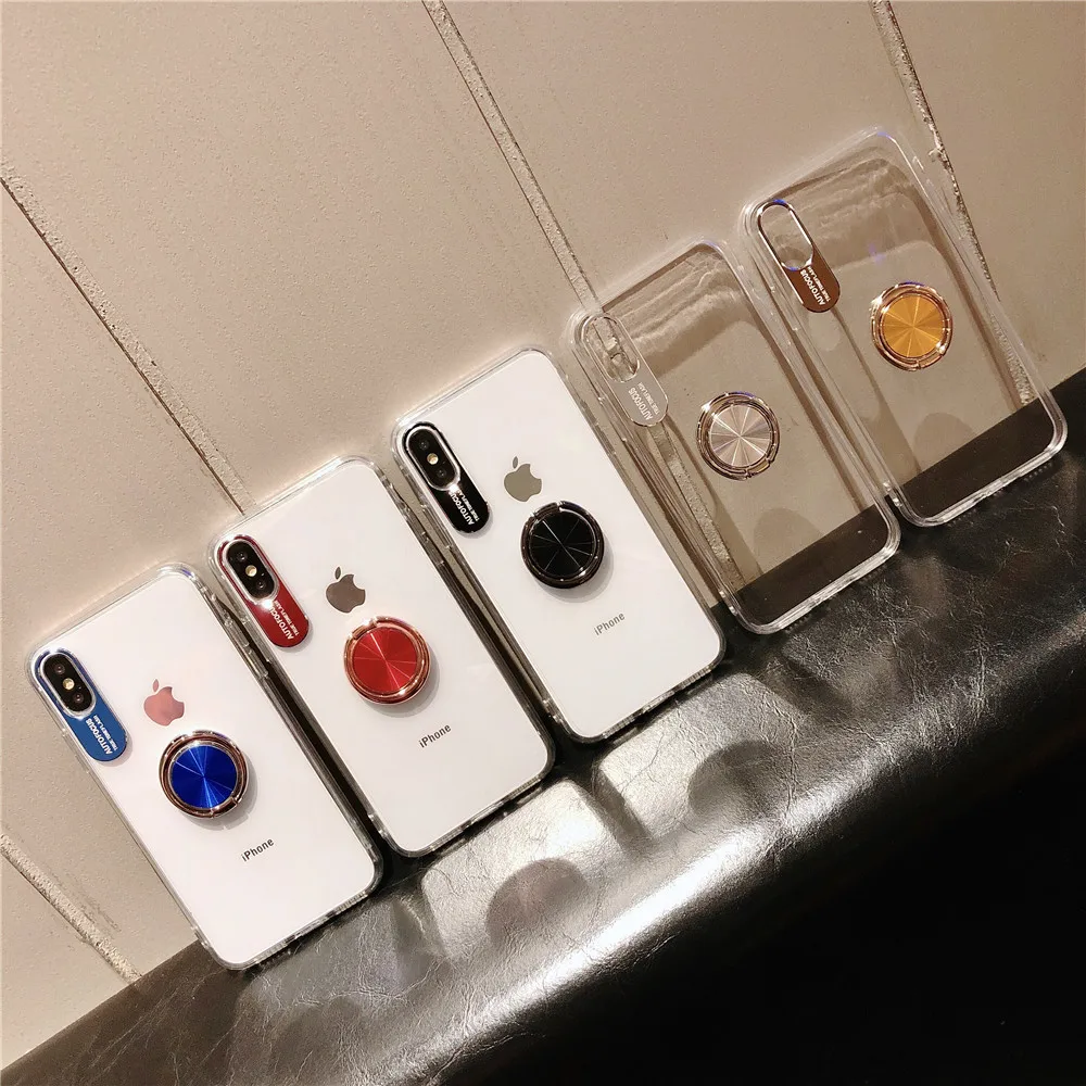 

KDTONG Fashion Phone Case sFor iPhone X XS Max XR Case Transparent PC Magnetic Ring Cover Coque For iPhone XR X S Case Capa