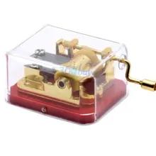 Laxury прозрачный Пластик Музыкальная шкатулка с Унесенные призраками Tune всегда со мной 18 Примечание стороны Золотой движение