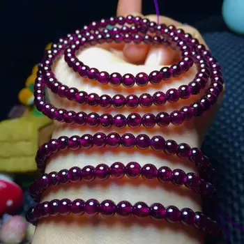 

Natural Brazilian Red Garnet Bracelet 4.7-4.5mm AAA 3ROWS