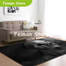 Nordic Halloween 3D Skull Area Rugs Party Decorative Kid Room Play Pad Baby Crawling Flannel Game Mats Carpet for Living Room