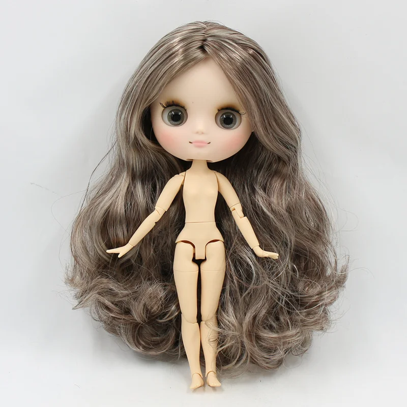 Обнаженная кукла Middie blyth 20 см матовое лицо макияж серые глаза мягкие волосы