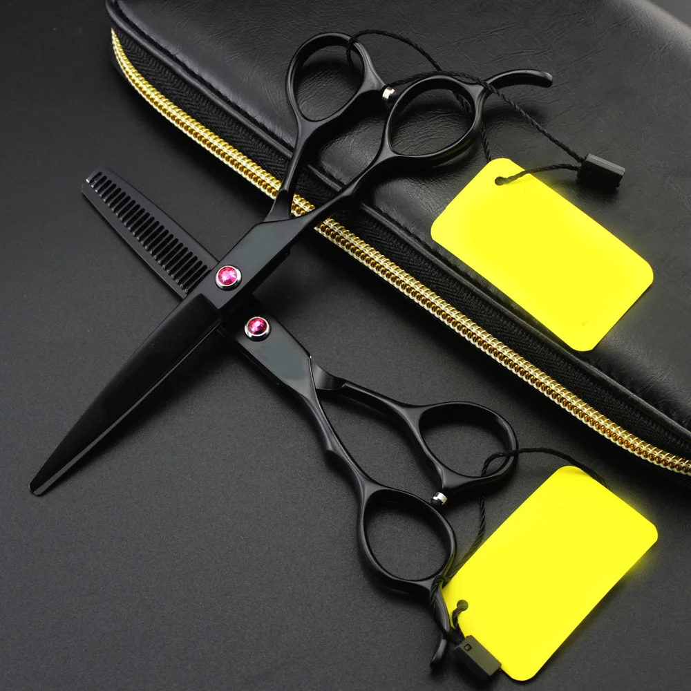 

custom Professional Hair Cutting Scissor left hand Hairdressing Scissors Kit Hair Straight Thinning Scissors Barber Salon Tools