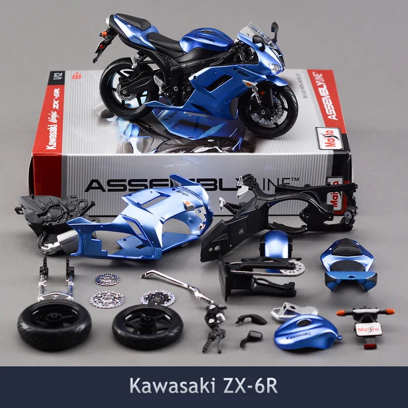 Миниатюрные игрушки Diy сборные модели мотоцикла строительные наборы Kawasaki Zx-6r 1/12 головоломка для детского подарка или коллекции