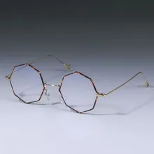 Многоугольные круглые оправы для очков для мужчин и женщин Оптические модные компьютерные очки 49026