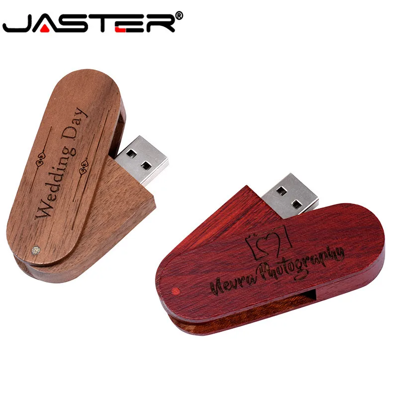 JASTER заказной выгравированный логотип деревянный вращающийся usb 2,0 U Диск флеш-накопитель 4 ГБ 8 ГБ 16 ГБ 32 ГБ 64 ГБ 128 Гб(более 10 шт. бесплатный логотип