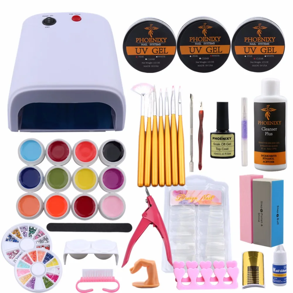 36W Pink Nail Dryer Set for Manicure Nail Extension UV Gel Manicure Kit