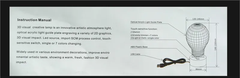 Цветочная лампа в виде динозавра 3D ночник USB power touch 7 цветов Светодиодная интерьерная подсветка настольная лампа 1231