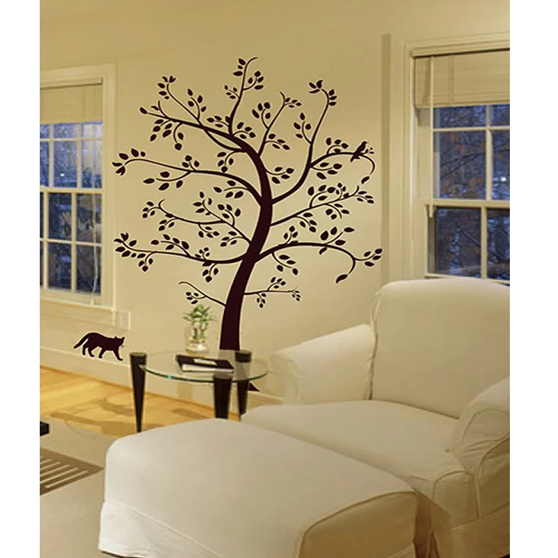 Pohon besar cat bird dinding decal decor art sticker Pohon besar cat bird dinding decal decor art sticker