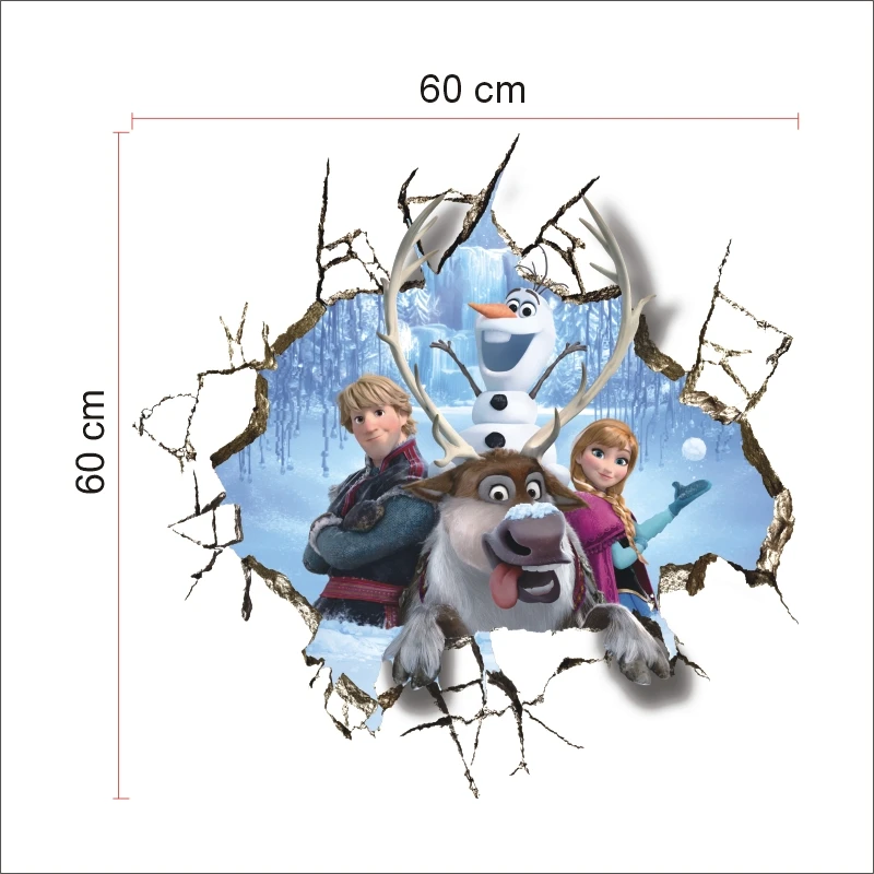 

Disney Cartoon Frozen Kids Room DIY 3D Sticker Snow Decoration Kindergarten PVC Wall Stickers Pegatinas Autocollant Enfant Decal