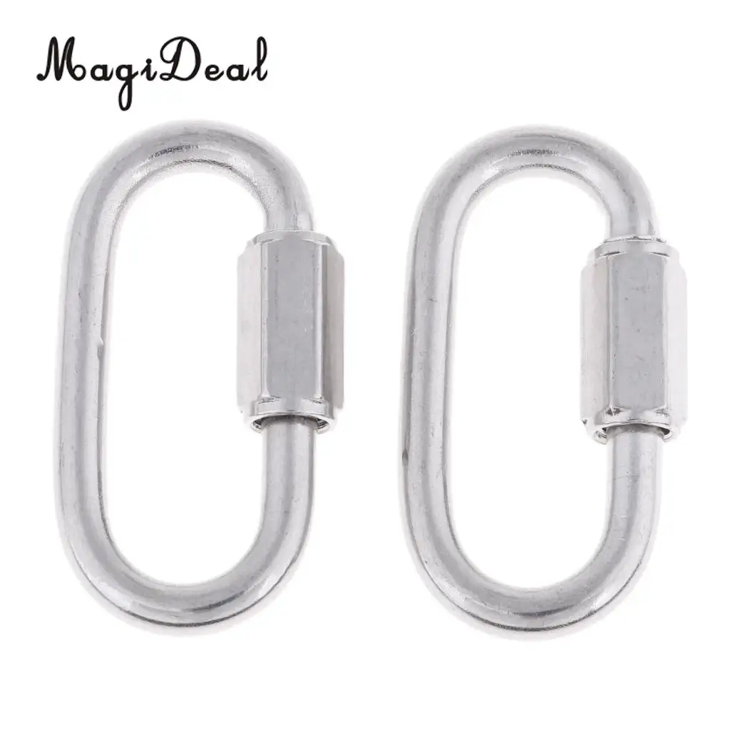 2Pcs Scuba Diving Clip Quick Link Screw Lock Hook Boating Sailing Rope Chain Connector Buckle - Marine Grade 316 Stainless Steel