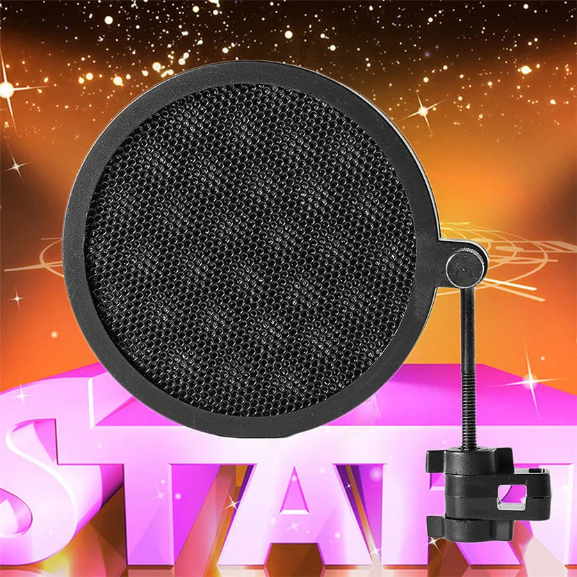 2018 PS-2 Double Layer Studio Microphone Black Mic Wind Screen Pop Filter/ Swivel Mount / Mask Shied For Speaking Recording | Электроника