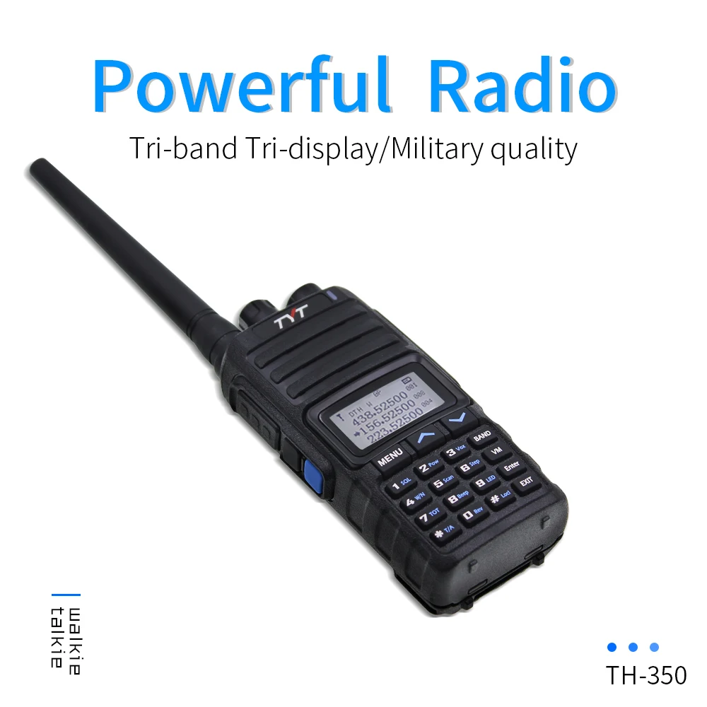 TYT TH-350 Walkie Talkie Tri Band 136-174 MHz 220-260 MHz 400-470 MHz Tri display 5 W высококачественный двухсторонний fm-приемопередатчик