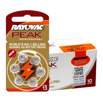 

60 PCS Rayovac Peak 1,45V updated version! Zinc Air Hearing Aid Batteries 13A A13 13A 13 P13 PR48 Battery for BTE Hearing aids