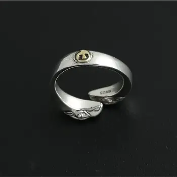 

8.4g Solid 925 Sterling Silver Double Eagle Desgin Cuff Ring Men Vintage Indian Style Handmade Desinger Jewelry 100% Silver 925