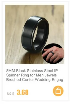 Черные кольца-вертушки в форме шестеренки для мужчин из нержавеющей стали с рисунком, комфортная посадка, обручальное кольцо, размер США 7-12