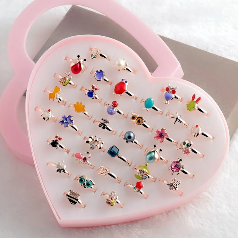 Random Color 1 Pc Cute Animal Rings Flowers Crystal Rhinestones ...