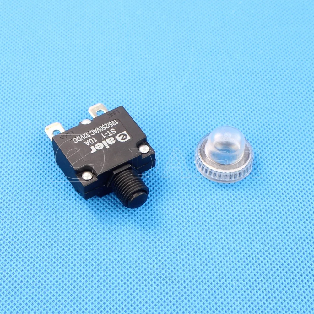 5 шт. автоматический выключатель переключатель защиты от перегрузки 5A/10A/15A черная кнопка тепловые переключатели с водонепроницаемой крышкой