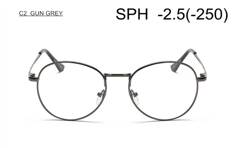 SUMONDY диоптрий SPH-1,0 до-4,0 очки для близорукости для мужчин и женщин металлическая оправа Очки для близоруких очки по рецепту UF18 - Цвет оправы: C2 (-2.5)