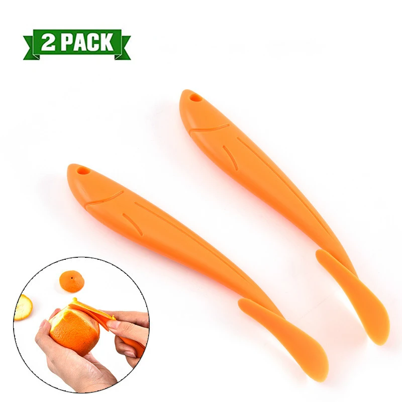 

2 Pack Orange Citrus Peelers Easy Open Citrus Lemon Citrus Peel Cutter Vegetable Slicer Fruit Tools Kitchen Gadgets