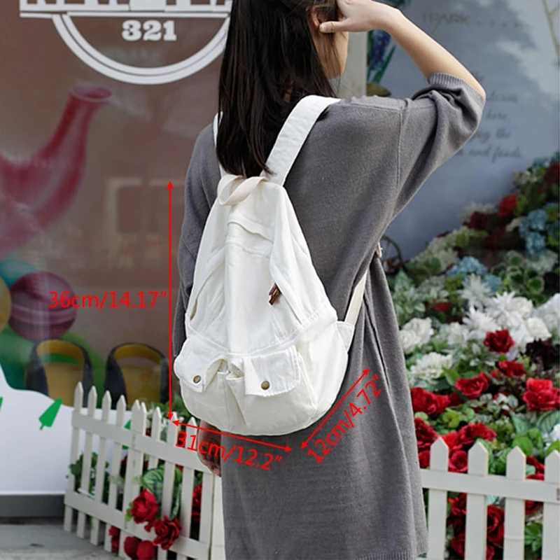 

Women Canvas Backpacks School Bag 1019A Girls Bookbag Travel Rucksack Shoulder Bags