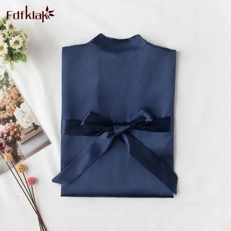 

Large size loose sleepwear bathrobe women silk satin bridesmaid robes spring autumn bride robe dressing gown peignoir femme