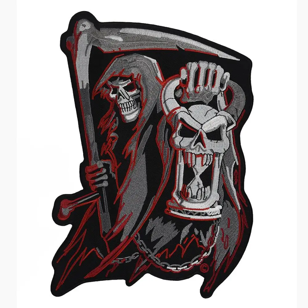 Grim Reaper Skeleton Multiple Colors Ironsew On Biker Motorcycle Patches Collectables Club Association Patches