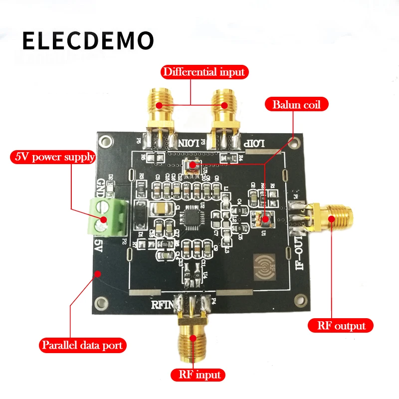 Duplo Equilibrado Ativo Misturador Módulo Upmixing Downmixing Balun Acoplamento Sinais Função Placa Demonstração Adl5801 - Imagem 2