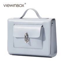 Viewinbox lujo mujeres de los bolsos diseñador cruz cuerpo bolsa de mensajero pequeña bolsa de cartero cuero plano sólido esteticista bolsas de dama