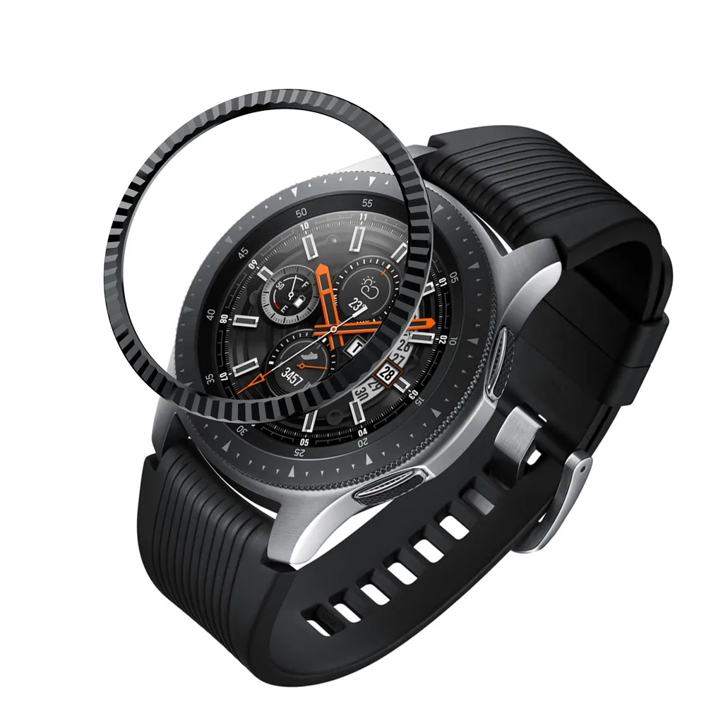 Смарт-часы чехол для samsung Galaxy watch 46 мм ободок кольцо клейкая крышка против царапин Металл# y4