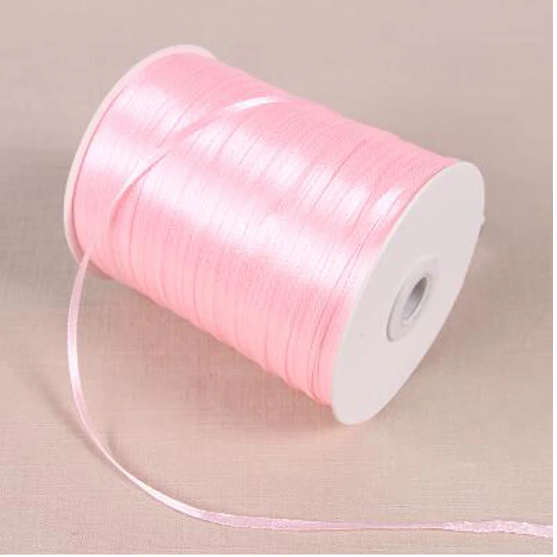 

3mm Width 25Yards Pink DIY Material Silk Satin Ribbon For Arts Crafts Sewing Christmas Wedding Party Decoration Gift Wrap
