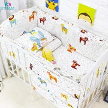 Хлопчатобумажные, с мультипликационными персонажами для малышей мягкие бортики для кровати коврик для новорожденного кровать для малыша постельные принадлежности наволочки лист детская кроватка бампер детская кроватка 6 шт