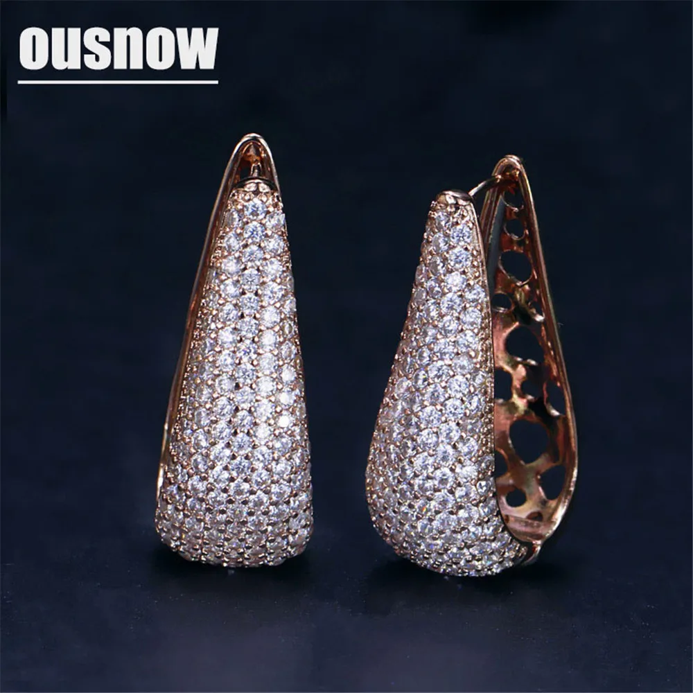 

European and American elegant and inlaid zircon hypoallergenic earrings earrings suitable for wedding women