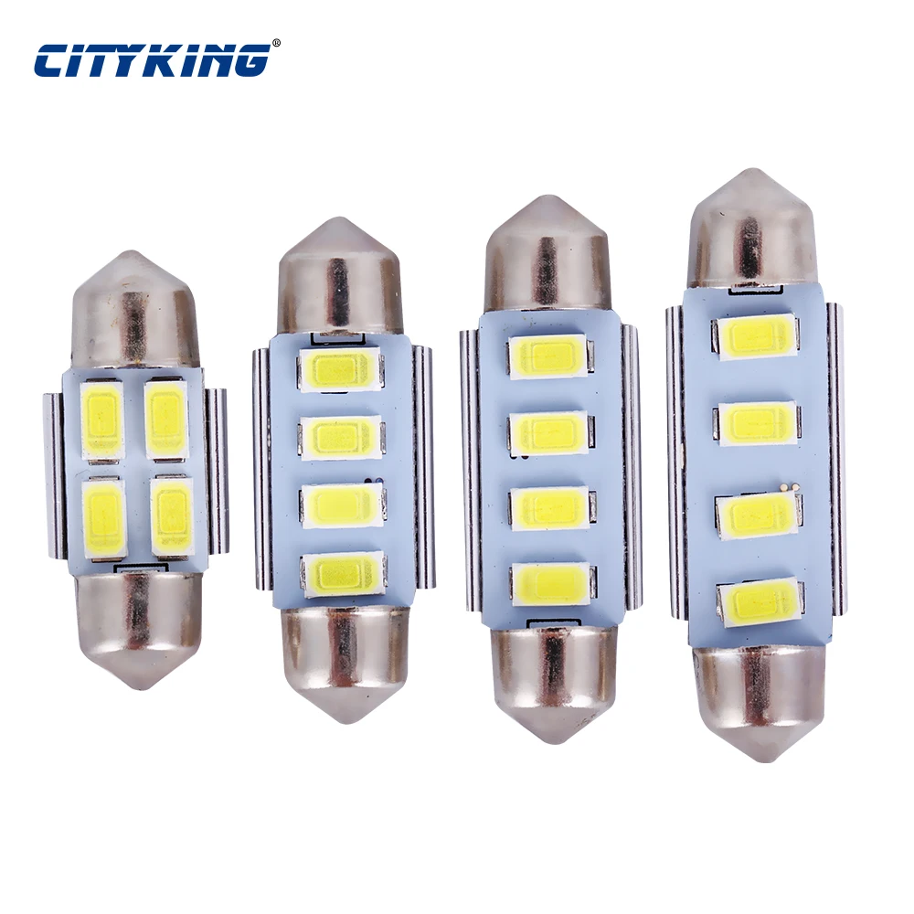 100PCS/Lot festoon 4smd led 31mm 36mm 39mm 42mm 5630 5730 SMD Canbus